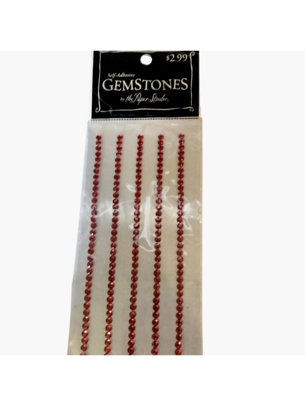 Self Adhesive Red Gemstone Strips The Paper Studio Embellishments Craft